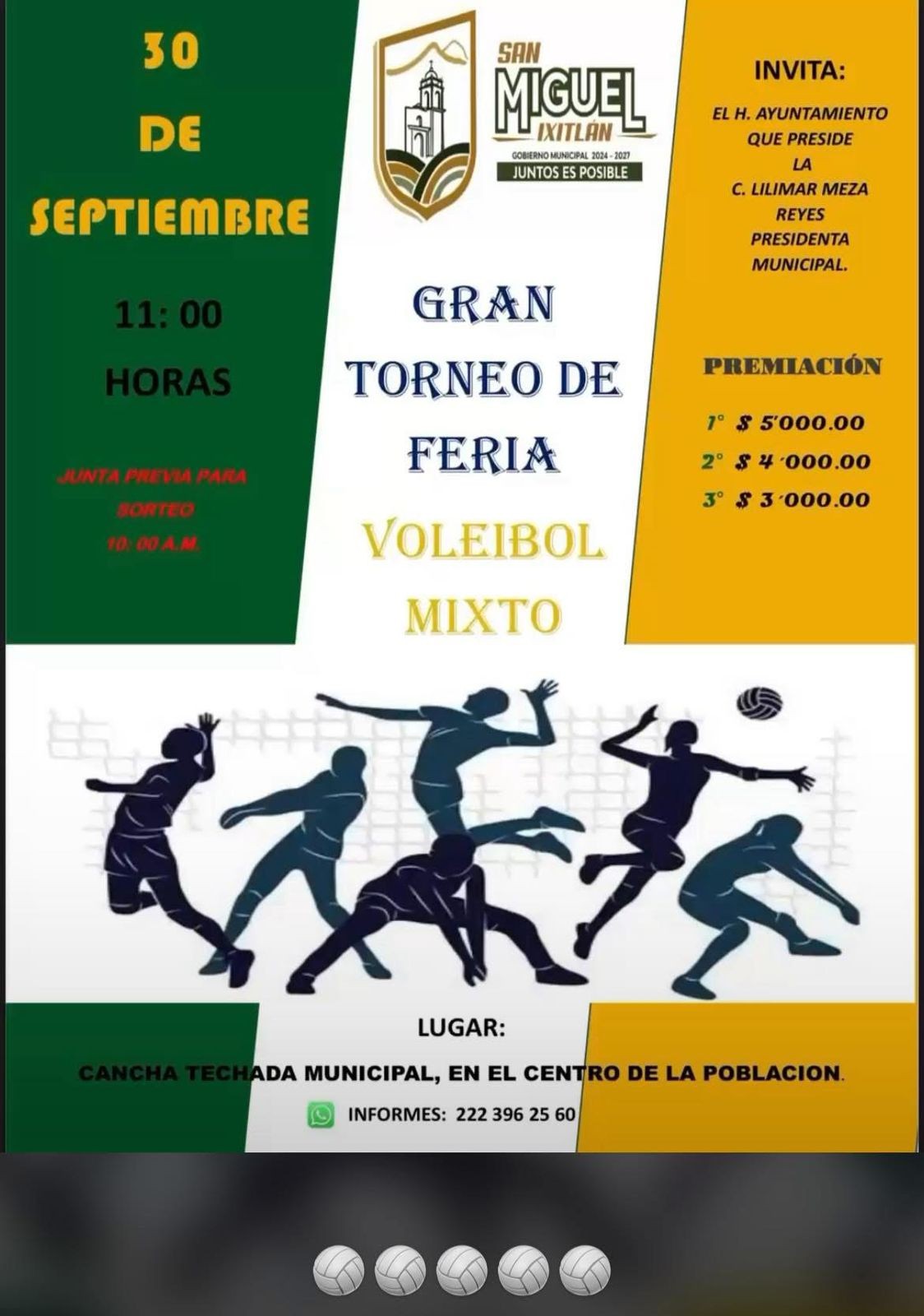 Evento deportivo para el día 30 de septiembre.